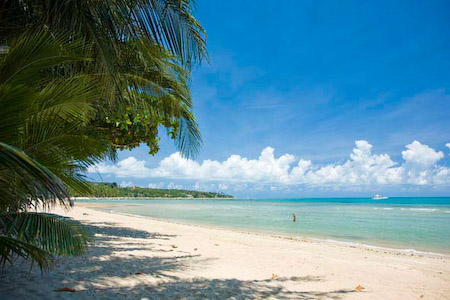 Ausblick vom Bungalow aus ueber den Lamai Beach