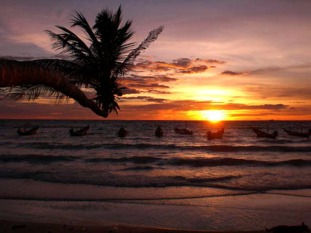 Abenddämmerung am Saireebeach auf Koh Tao