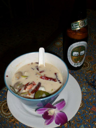 Leckere und echt scharfe Tom Kha Gung (Sauerscharfe Garnelensuppe mit Kokos)